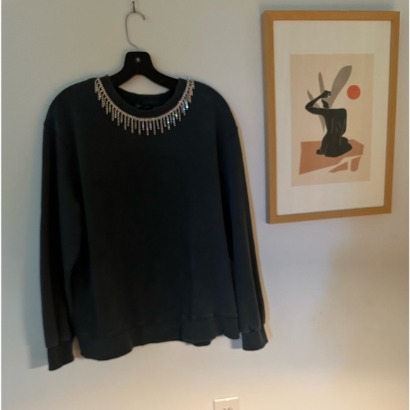 Brand new Zara sweatshirt with jewel neckline. Size medium - Picture 7 of 8